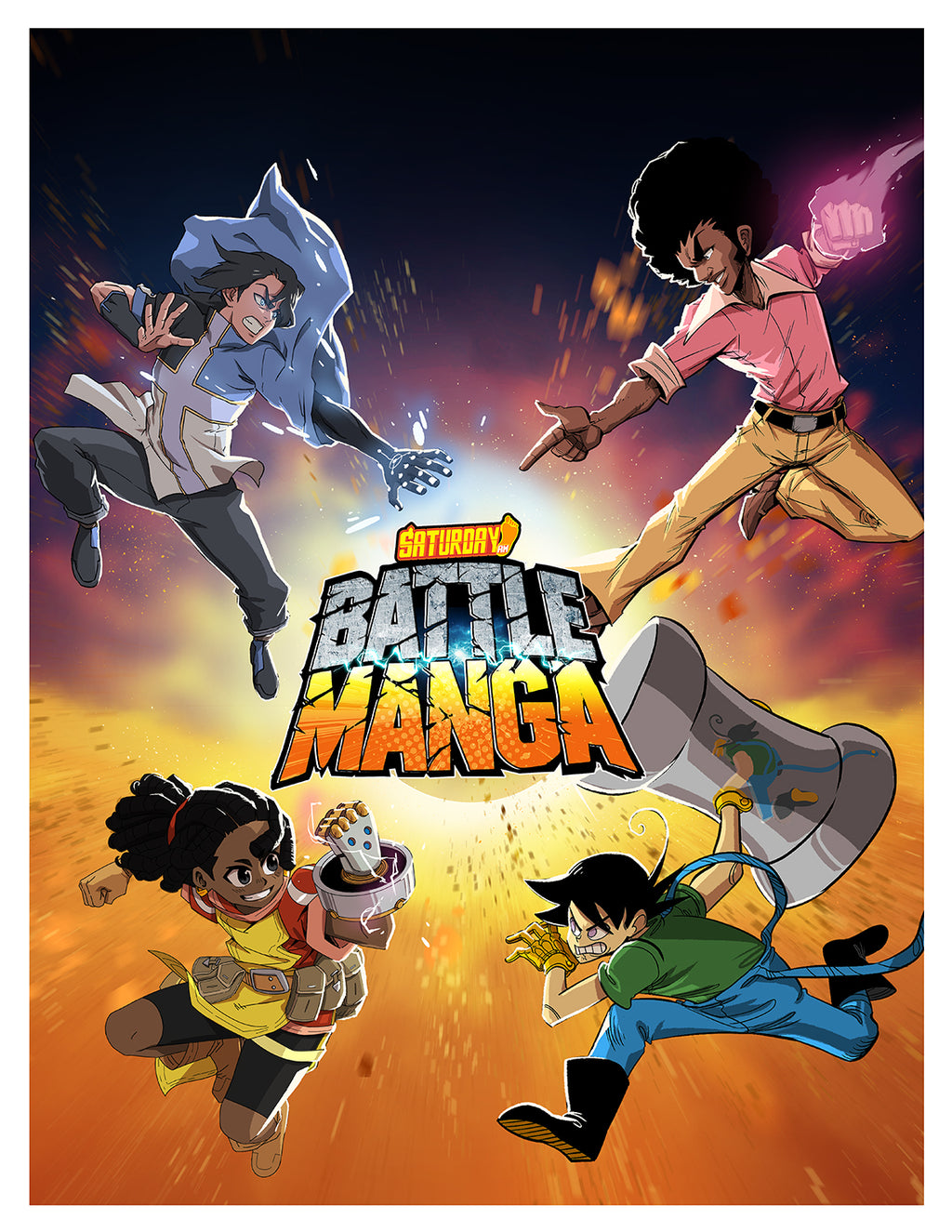 Saturday AM Battle Manga Print (8.5x11)